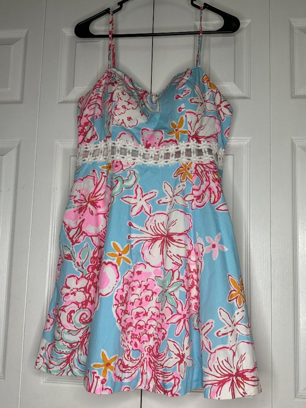 Lilly Pulitzer Lenore Lace Cut-Out Floral Dress - Size 12